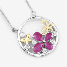 Load image into Gallery viewer, 1.47 Carat Genuine Ruby and White Topaz .925 Sterling Silver Pendant
