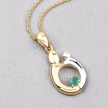Load image into Gallery viewer, 0.17 Carat Genuine Emerald .925 Sterling Silver Pendant
