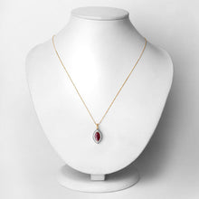 Load image into Gallery viewer, 1.52 Carat Genuine Ruby and White Diamond 10K Yellow Gold Pendant
