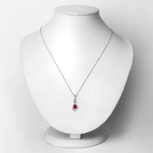 Load image into Gallery viewer, 0.86 Carat Genuine Ruby and White Diamond 14K White Gold Pendant
