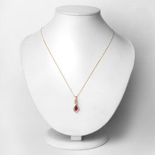Load image into Gallery viewer, 0.86 Carat Genuine Ruby and White Diamond 14K Yellow Gold Pendant
