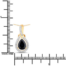 Load image into Gallery viewer, 1.48 Carat Genuine Blue Sapphire and White Diamond 14K Yellow Gold Pendant
