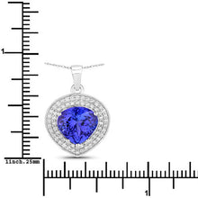 Load image into Gallery viewer, 4.17 Carat Genuine Tanzanite and White Diamond 14K White Gold Pendant
