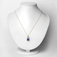 Load image into Gallery viewer, 2.23 Carat Genuine Tanzanite and White Diamond 14K Yellow Gold Pendant
