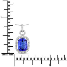 Load image into Gallery viewer, 2.25 Carat Genuine Tanzanite and White Diamond 14K White Gold Pendant
