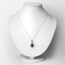 Load image into Gallery viewer, 3.30 Carat Genuine Tanzanite and White Diamond 14K White Gold Pendant

