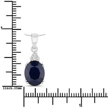 Load image into Gallery viewer, 4.41 Carat Genuine Blue Sapphire and White Diamond 14K White Gold Pendant
