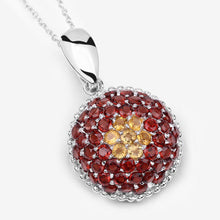Load image into Gallery viewer, 4.57 Carat Genuine Citrine and Garnet .925 Sterling Silver Pendant
