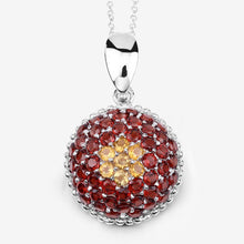 Load image into Gallery viewer, 4.57 Carat Genuine Citrine and Garnet .925 Sterling Silver Pendant
