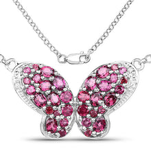 Load image into Gallery viewer, 4.15 Carat Genuine Rhodolite and White Topaz .925 Sterling Silver Pendant
