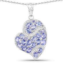 Load image into Gallery viewer, 3.40 Carat Genuine Tanzanite and White Topaz .925 Sterling Silver Pendant
