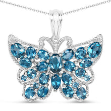 Load image into Gallery viewer, 4.81 Carat Genuine London Blue Topaz .925 Sterling Silver Pendant

