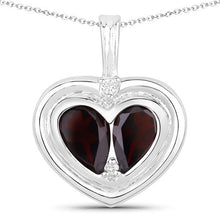 Load image into Gallery viewer, 2.66 Carat Genuine Garnet and White Topaz .925 Sterling Silver Pendant
