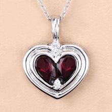 Load image into Gallery viewer, 2.66 Carat Genuine Garnet and White Topaz .925 Sterling Silver Pendant
