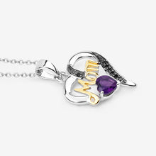 Load image into Gallery viewer, 0.48 Carat Genuine Amethyst and Black Spinel .925 Sterling Silver Pendant
