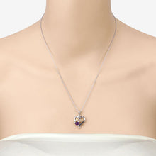 Load image into Gallery viewer, 0.48 Carat Genuine Amethyst and Black Spinel .925 Sterling Silver Pendant
