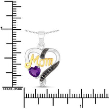 Load image into Gallery viewer, 0.48 Carat Genuine Amethyst and Black Spinel .925 Sterling Silver Pendant
