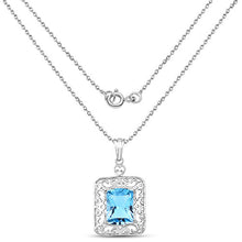 Load image into Gallery viewer, 10.63 Carat Genuine Swiss Blue Topaz .925 Sterling Silver Pendant
