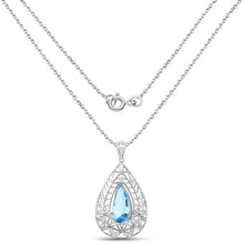 Load image into Gallery viewer, 7.20 Carat Genuine Swiss Blue Topaz .925 Sterling Silver Pendant
