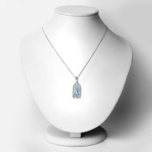 Load image into Gallery viewer, 4.57 Carat Genuine Swiss Blue Topaz &amp; White Topaz .925 Sterling Silver Pendant
