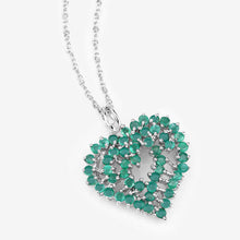 Load image into Gallery viewer, 1.53 Carat Genuine Emerald .925 Sterling Silver Pendant
