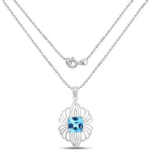 Load image into Gallery viewer, 8.18 Carat Genuine Swiss Blue Topaz .925 Sterling Silver Pendant
