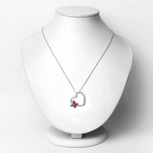 Load image into Gallery viewer, 0.52 Carat Genuine Ruby and Created White Sapphire .925 Sterling Silver Pendant
