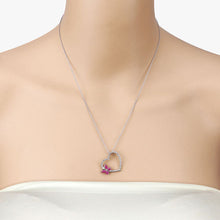 Load image into Gallery viewer, 0.52 Carat Genuine Ruby and Created White Sapphire .925 Sterling Silver Pendant
