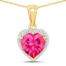 Load image into Gallery viewer, 4.74 Carat Genuine Pink Topaz and White Topaz .925 Sterling Silver Pendant
