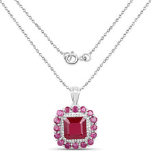 Load image into Gallery viewer, 8.48 Carat Glass Filled Ruby and White Topaz .925 Sterling Silver Pendant
