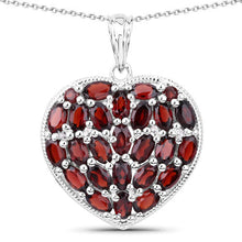 Load image into Gallery viewer, 6.98 Carat Genuine Garnet and White Topaz .925 Sterling Silver Pendant
