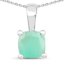 Load image into Gallery viewer, 3.00 Carat Genuine Emerald, Glass Filled Ruby &amp; Glass Filled Sapphire .925 Sterling Silver Pendant
