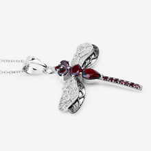 Load image into Gallery viewer, 2.29 Carat Genuine Garnet and White Topaz .925 Sterling Silver Pendant
