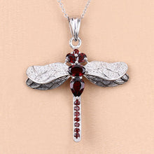 Load image into Gallery viewer, 2.29 Carat Genuine Garnet and White Topaz .925 Sterling Silver Pendant
