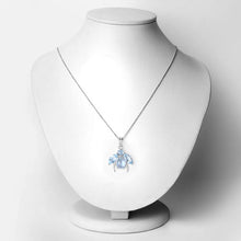 Load image into Gallery viewer, 9.06 Carat Genuine Blue Topaz and White Topaz .925 Sterling Silver Pendant
