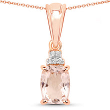Load image into Gallery viewer, 1.12 Carat Genuine Morganite and White Topaz .925 Sterling Silver Pendant
