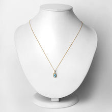 Load image into Gallery viewer, 0.89 Carat Genuine Swiss Blue Topaz and White Diamond 14K Yellow Gold Pendant

