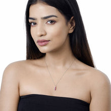 Load image into Gallery viewer, 0.43 Carat Genuine Ruby and White Diamond 14K White Gold Pendant

