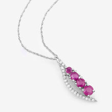 Load image into Gallery viewer, 0.43 Carat Genuine Ruby and White Diamond 14K White Gold Pendant
