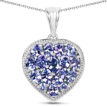 Load image into Gallery viewer, 9.79 Carat Genuine Amazonite &amp; Tanzanite .925 Sterling Silver Pendant
