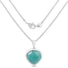 Load image into Gallery viewer, 9.79 Carat Genuine Amazonite &amp; Tanzanite .925 Sterling Silver Pendant
