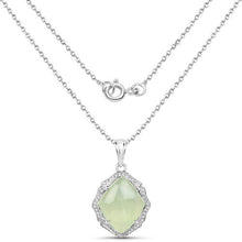 Load image into Gallery viewer, 7.49 Carat Genuine Prehnite And White Topaz .925 Sterling Silver Pendant
