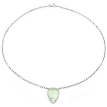 Load image into Gallery viewer, 10.77 Carat Genuine Prehnite And White Topaz .925 Sterling Silver Pendant
