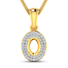 Load image into Gallery viewer, 0.17 Carat Genuine White Diamond 14K Yellow Gold Semi Mount Pendant - holds 7x5mm Oval Gemstone

