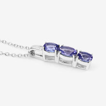 Load image into Gallery viewer, 1.11 Carat Genuine Tanzanite and White Diamond .925 Sterling Silver Pendant
