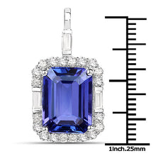 Load image into Gallery viewer, 9.02 Carat Genuine Tanzanite and White Diamond 18K White Gold Pendant
