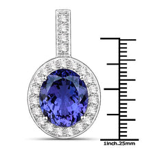 Load image into Gallery viewer, 10.15 Carat Genuine Tanzanite and White Diamond 18K White Gold Pendant
