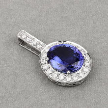 Load image into Gallery viewer, 10.15 Carat Genuine Tanzanite and White Diamond 18K White Gold Pendant
