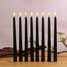 Load image into Gallery viewer, Pack of 6 Black LED Birthday Candles Flameless Taper Candles LED Taper Candles  Led Candle Lights Flickering Candles For Halloween Christmas Yellow/Warm White Plastic Flameless Flickering Battery Operated LED Halloween Candles
