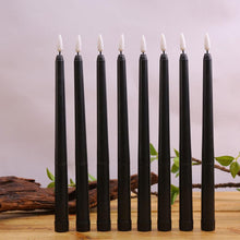 Load image into Gallery viewer, Pack of 6 Black LED Birthday Candles Flameless Taper Candles LED Taper Candles  Led Candle Lights Flickering Candles For Halloween Christmas Yellow/Warm White Plastic Flameless Flickering Battery Operated LED Halloween Candles
